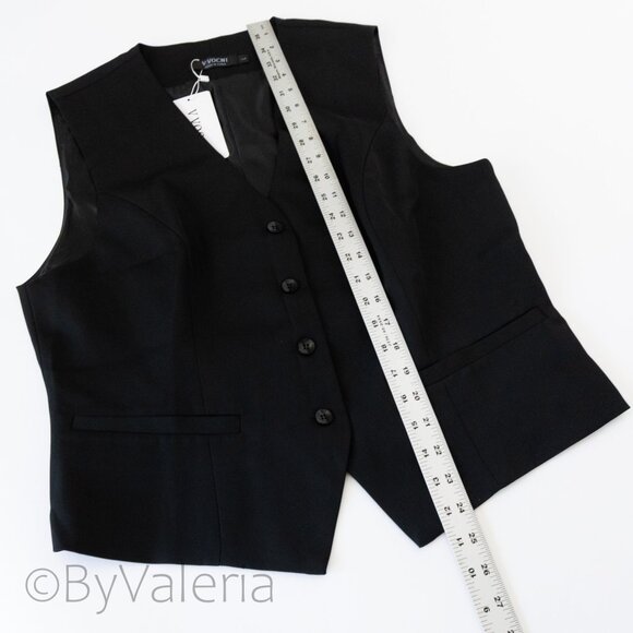 Women's Suit Vest Lined V-Neck, size L black, adjustable back strap - Picture 9 of 10